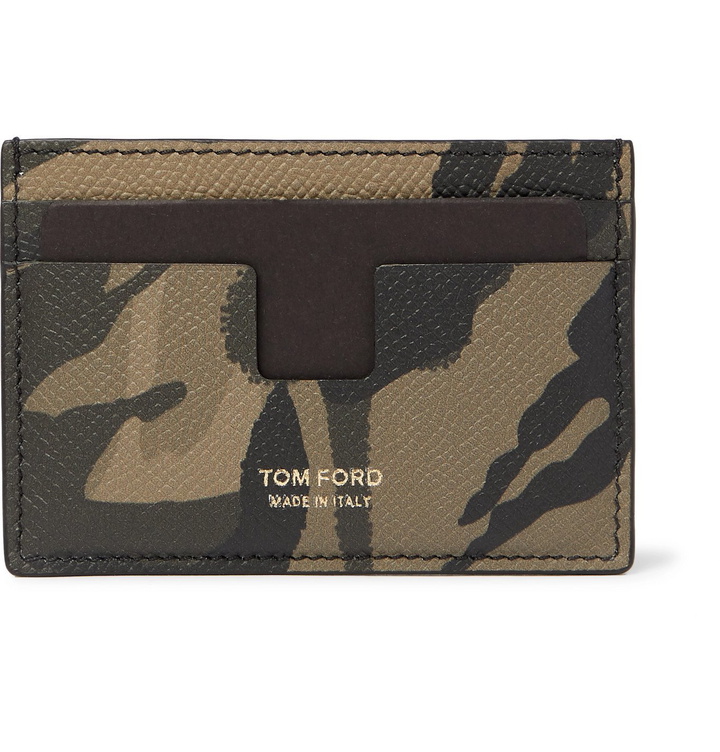 Photo: TOM FORD - Camouflage-Print Full-Grain Leather Cardholder - Gray