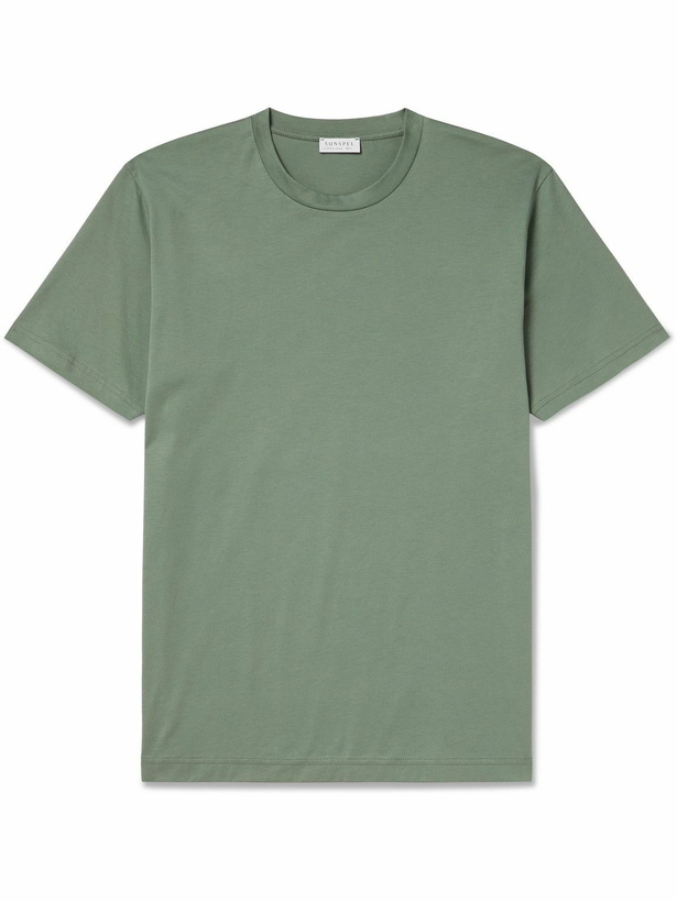 Photo: Sunspel - Riviera Supima Cotton-Jersey T-Shirt - Green