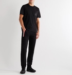 Moncler - Slim-Fit Tapered Striped Fleece-Back Cotton-Jersey Sweatpants - Black