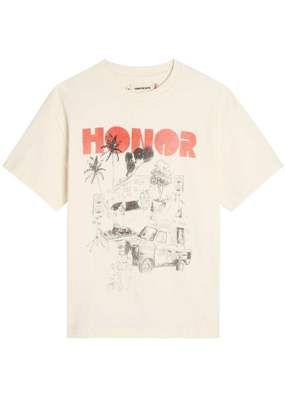 Honor the Gift Men's Stripe Box T-Shirt in Bone Honor the Gift Honor the Gift Men's Stripe Box T-Shirt in Bone Honor the Gift