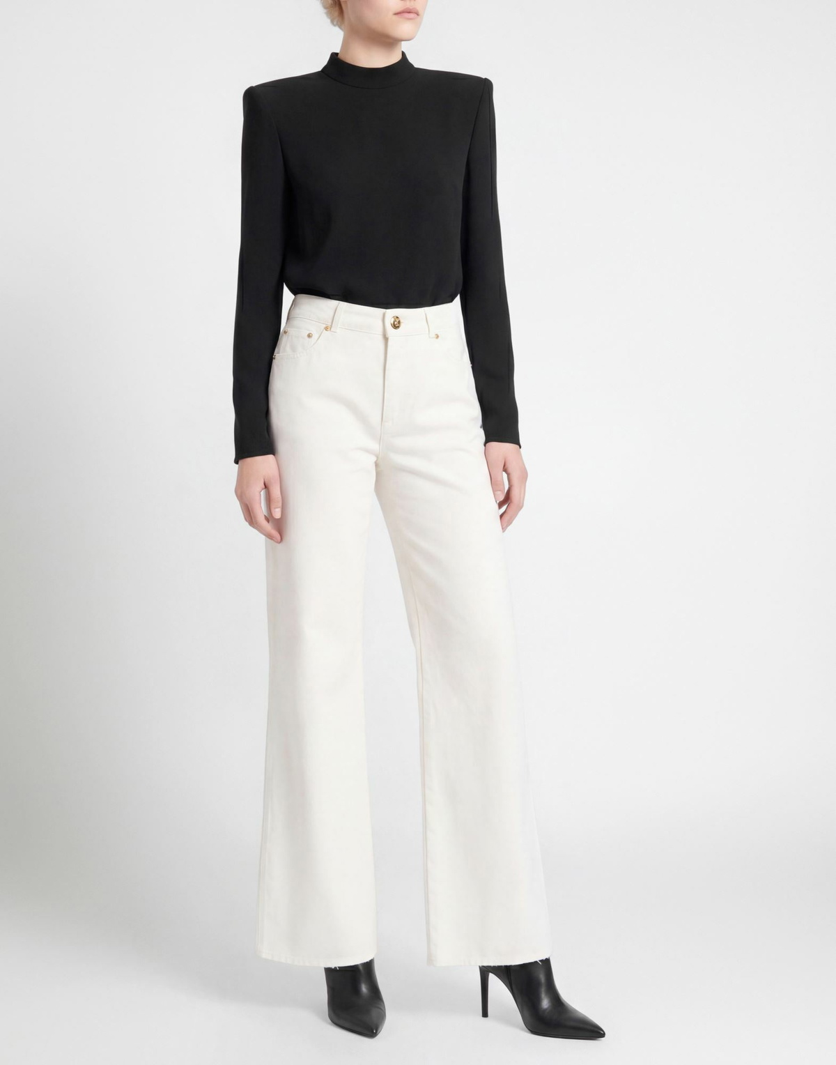 Balmain Womens Jeans Cream
