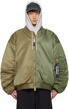 VETEMENTS Khaki Alpha Industries Edition Double Zip Bomber Jacket