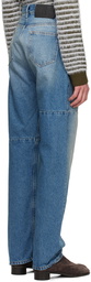 MM6 Maison Margiela Blue Paneled Jeans