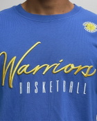 Mitchell & Ness NBA TRAINING DAY PREMIUM SS TEE VINTAGE LOGO GOLDEN STATE WARRIORS Blue Mens Shortsleeves/Team Tee