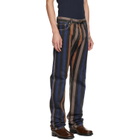 Versace Multicolor Striped Straight Jeans