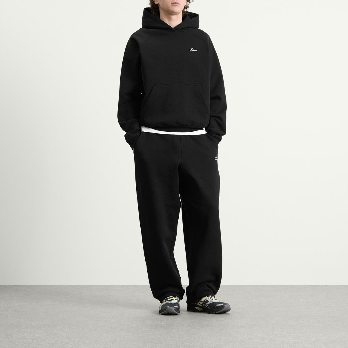 Dime Men's Cursive Logo Hoodie in Black