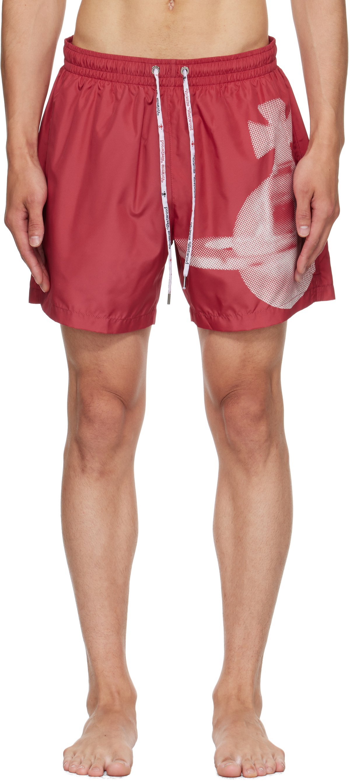 Vivienne Westwood Red Pixel Orb Surf Boxer Swim Shorts Vivienne