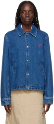 AMI Alexandre Mattiussi Blue Ami de Cœur Denim Jacket