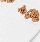 Palm Angels - Embroidered Cotton Socks - White