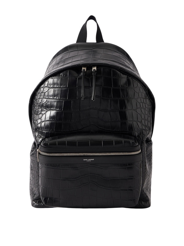 Photo: SAINT LAURENT - City Croc-Effect Leather Backpack