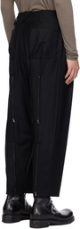 FUMITO GANRYU Black Mixture Trousers