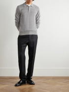 Ralph Lauren Purple label - Checked Cashmere Polo Shirt - Gray
