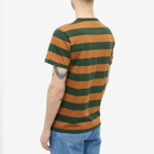 Foret Men's Willow Stripe T-Shirt in Rubber/Dark Green