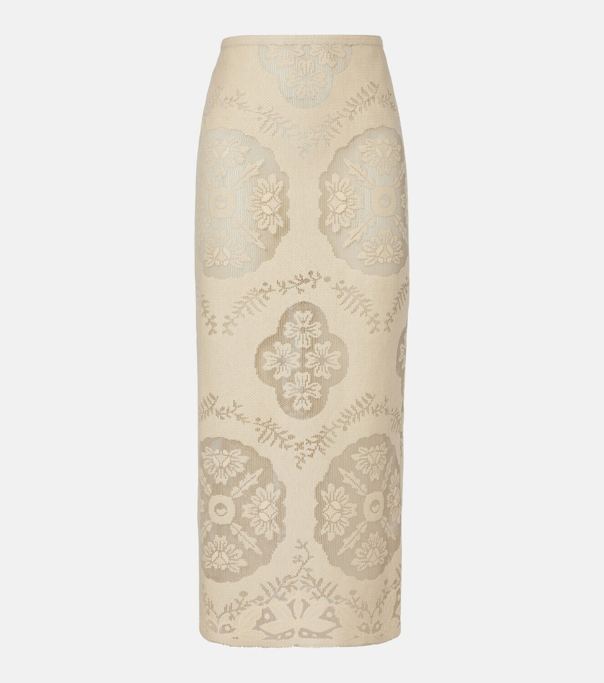 Valentino Floral cotton-blend midi skirt