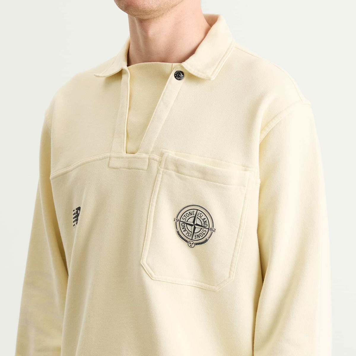 Stone Island Men's x New Balance Polo in Ivory