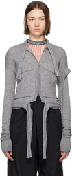 Ottolinger Gray Strappy Knit Cardigan