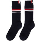 Thom Browne Navy RWB Stripe Mid-Calf Athletic Socks