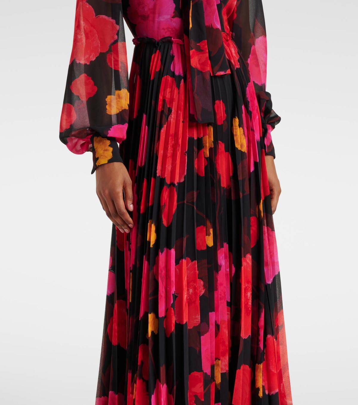 Erdem Floral pleated voile gown Erdem