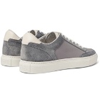 Brunello Cucinelli - Leather-Trimmed Suede and Ripstop Sneakers - Gray