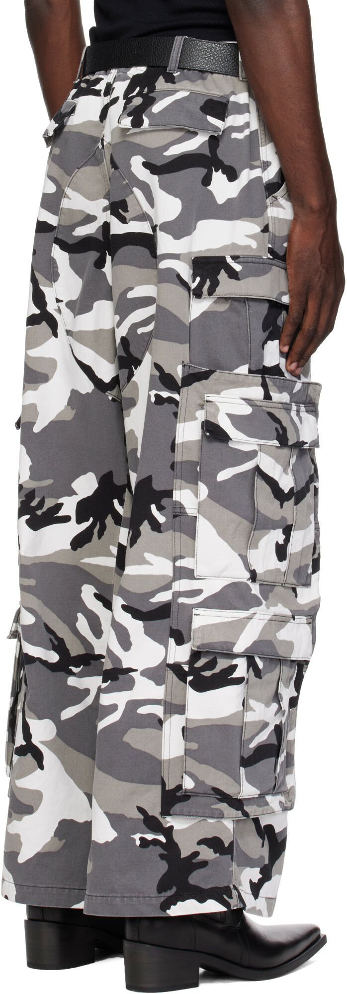 VETEMENTS Black & White Merged Cargo Pants