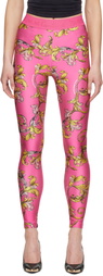 Versace Jeans Couture Pink Outline Barocco Leggings