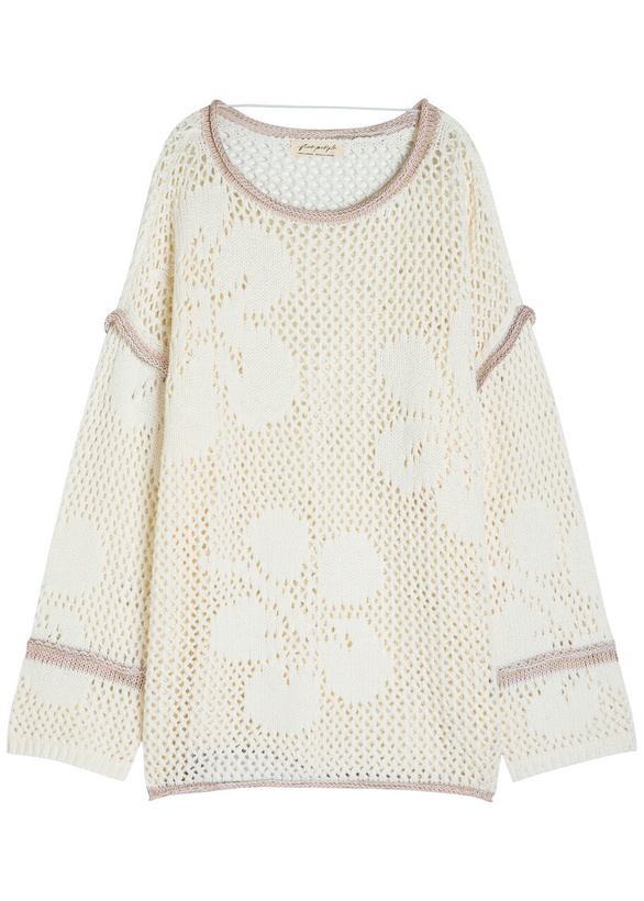 Photo: Free People Hidden Tropics Open-knit Cotton Jumper Ivory