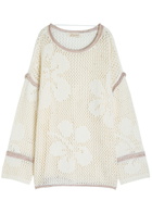Free People Hidden Tropics Open-knit Cotton Jumper Ivory