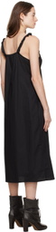Deiji Studios Black 'The Ruched Tie' Midi Dress