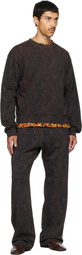 Dries Van Noten Black & Brown Printed Sweatshirt