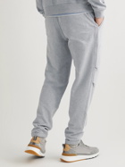 Brunello Cucinelli - Tapered Pleated Cotton-Jersey Sweatpants - Gray