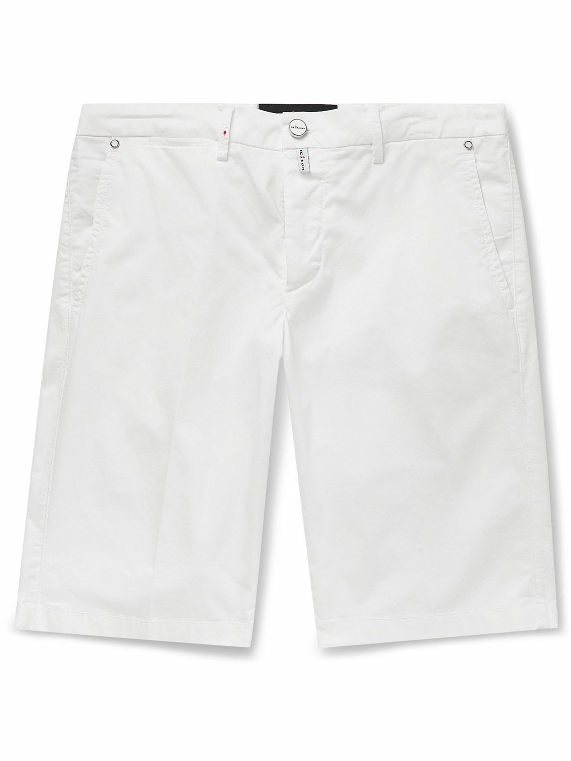 Kiton - Slim-Fit Stretch-Cotton Shorts - White