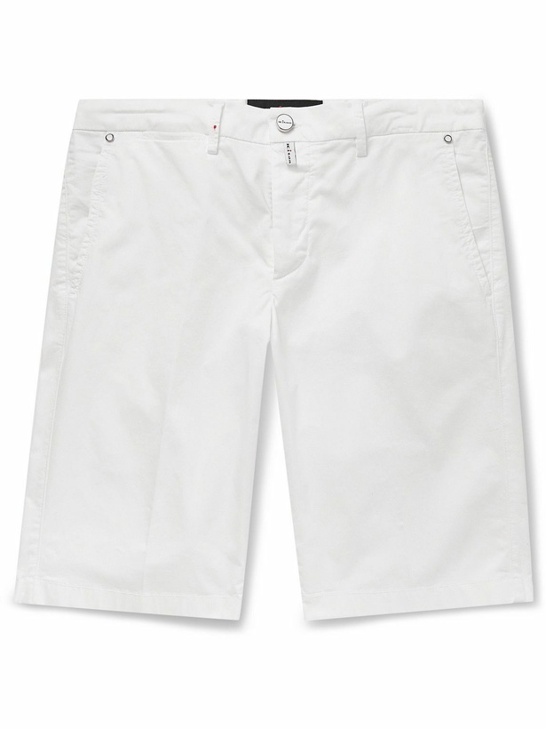 Photo: Kiton - Slim-Fit Stretch-Cotton Shorts - White