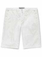 Kiton - Slim-Fit Stretch-Cotton Shorts - White