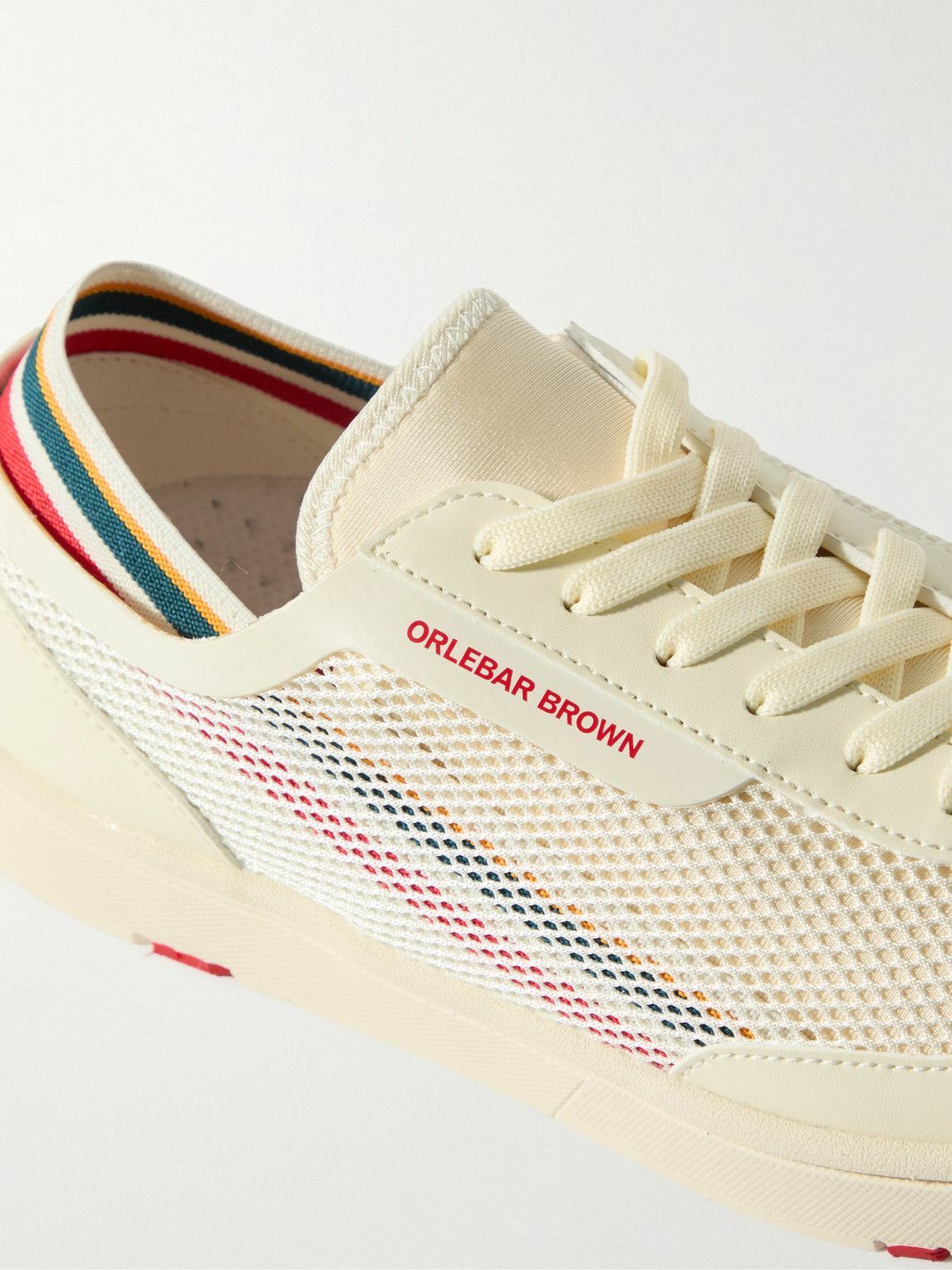 Orlebar Brown - Larson Striped Mesh and Canvas Sneakers - White