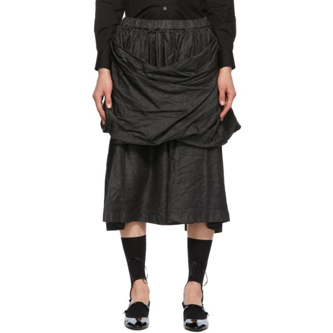 Photo: Comme des Garcons Comme des Garcons Black Treated Linen Skirt