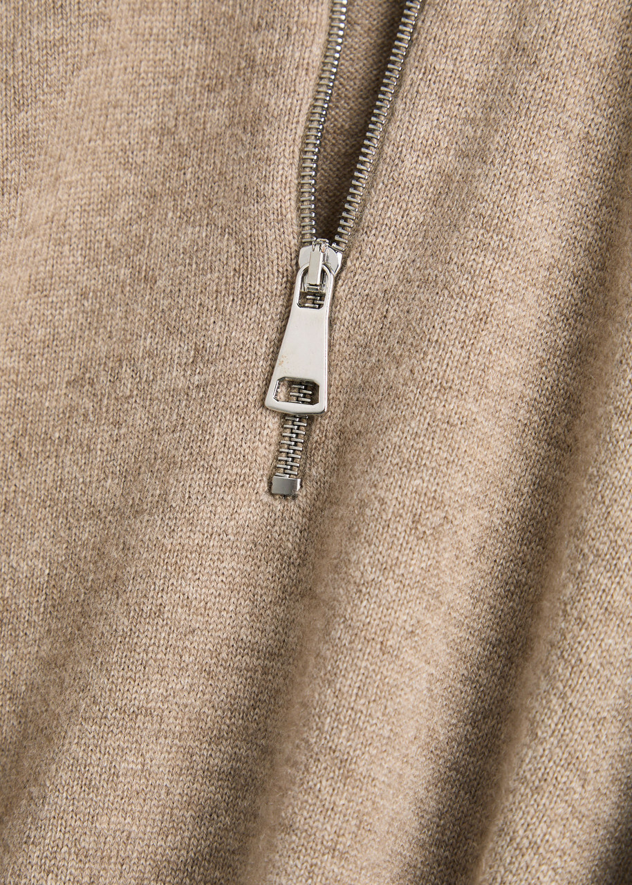 Begg & CO Heriot Half-zip Cashmere Jumper Brown