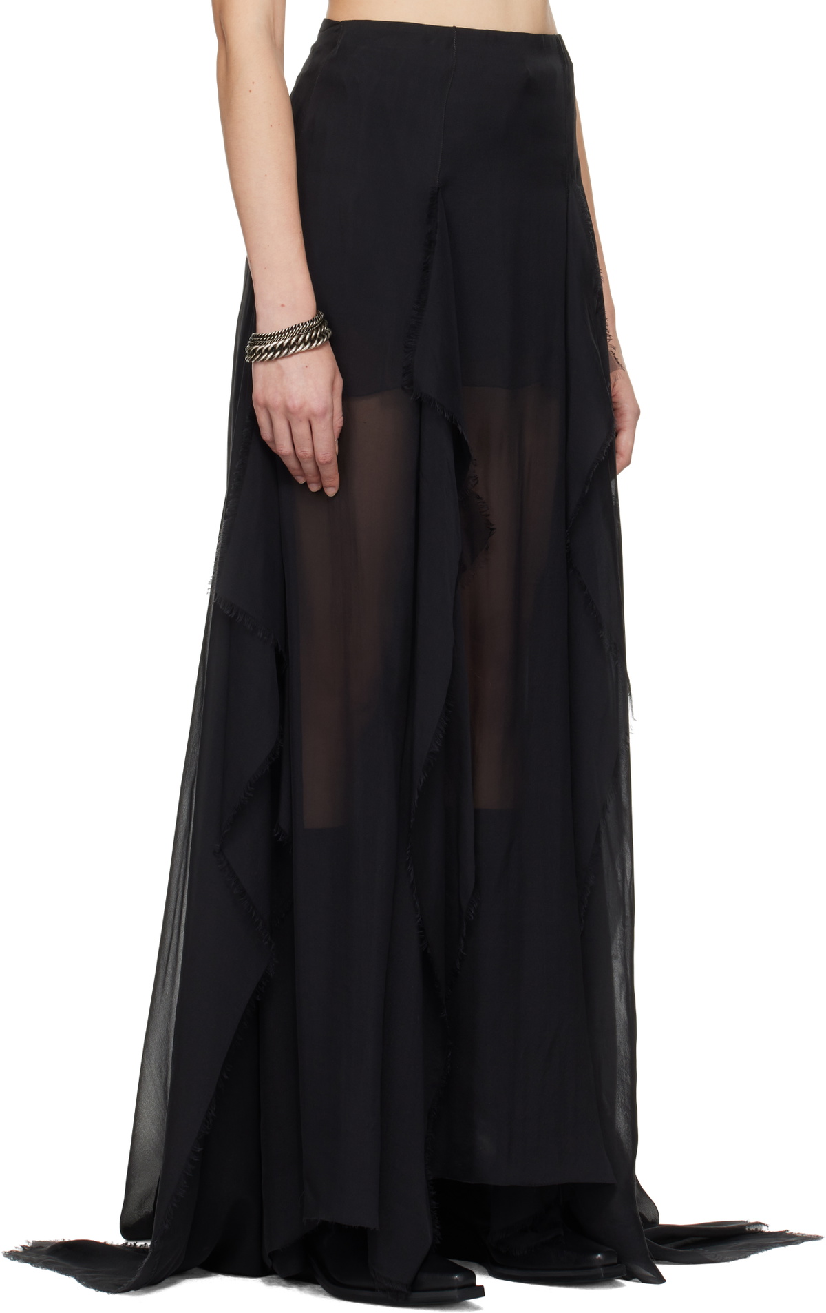 Ann Demeulemeester Black Saga X-Long Maxi Skirt
