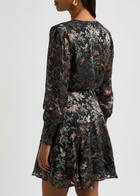 Paige Audriana Floral-applique Mesh Wrap Mini Dress Multicoloured