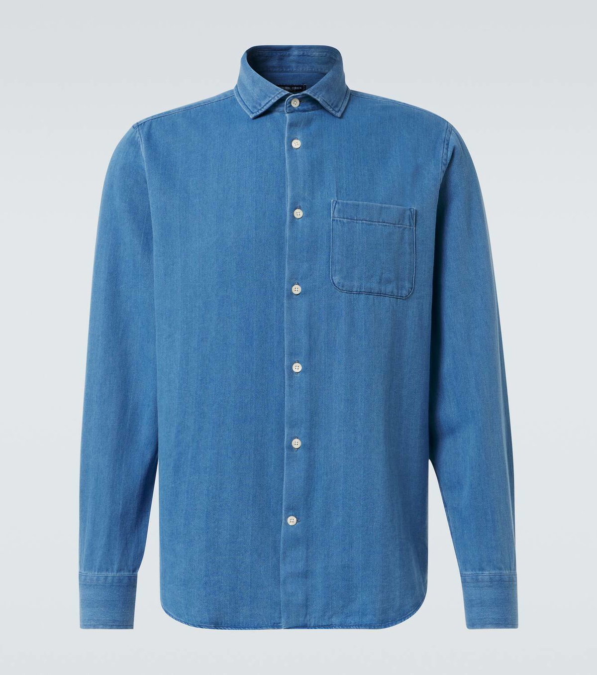 Frescobol Carioca Emilio herringbone denim shirt