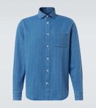 Frescobol Carioca Emilio herringbone denim shirt
