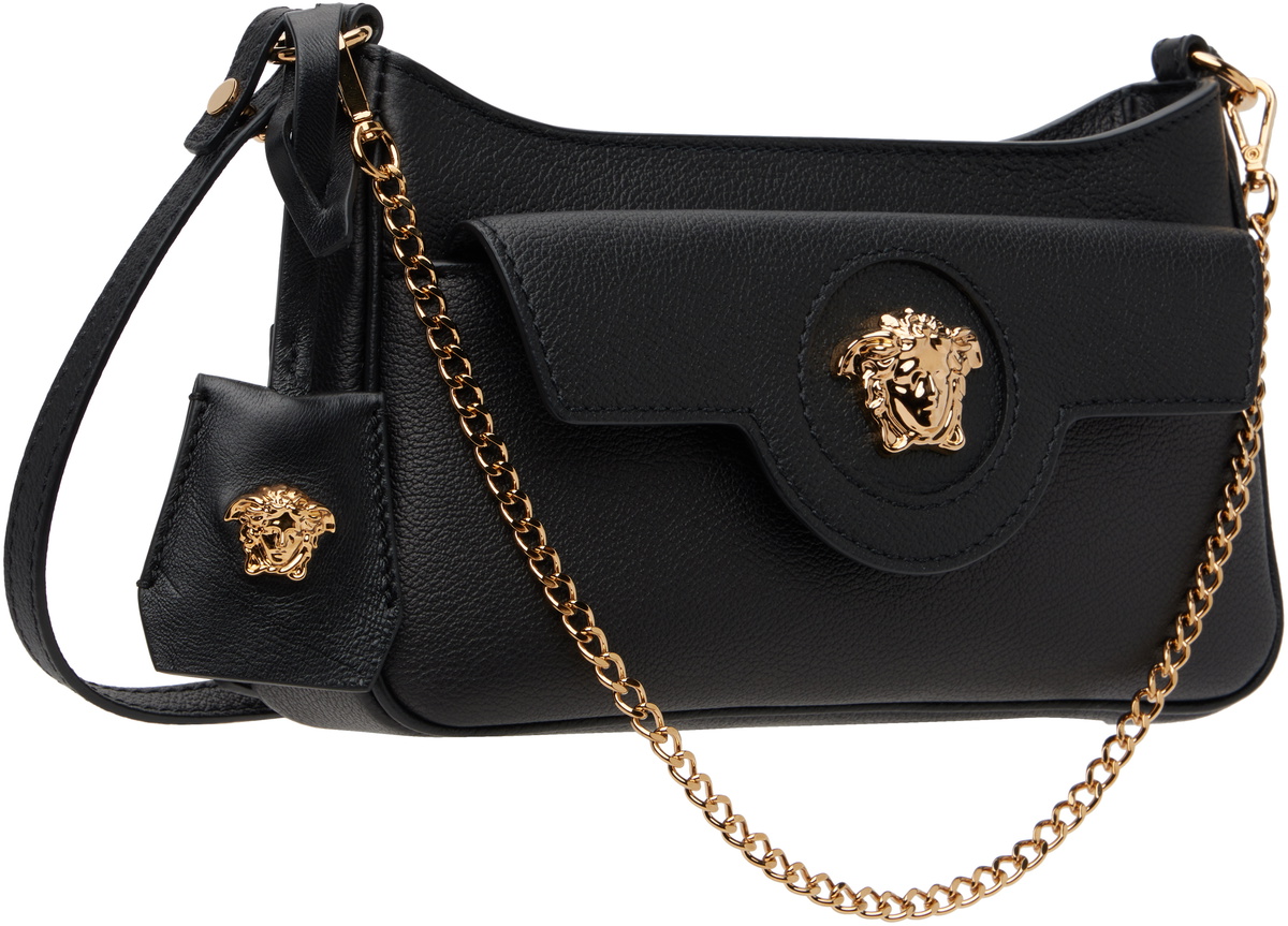 Versace Black 'La Medusa' Leather Mini Bag