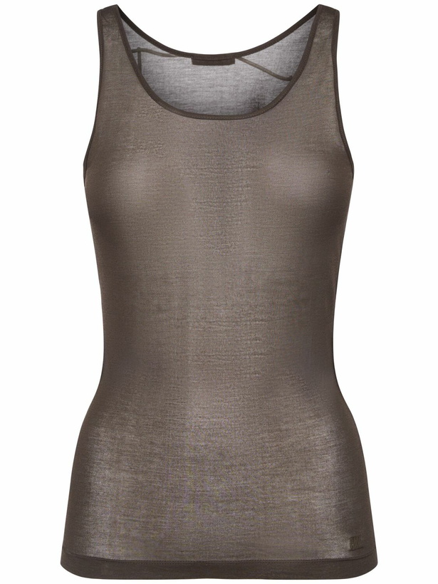 Photo: AMI PARIS Sheer Cotton Blend Tank Top