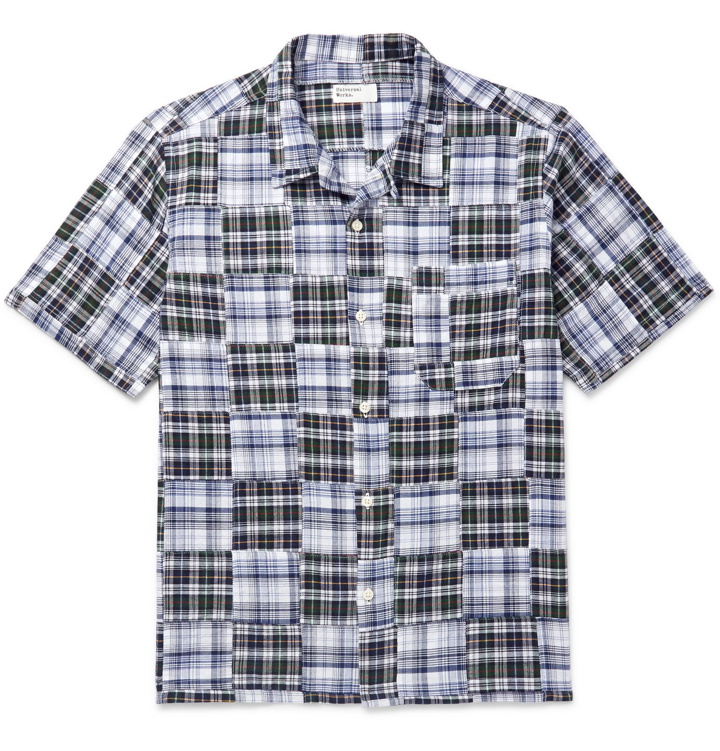 Photo: Universal Works - Patchwork Madras Cotton Shirt - Blue