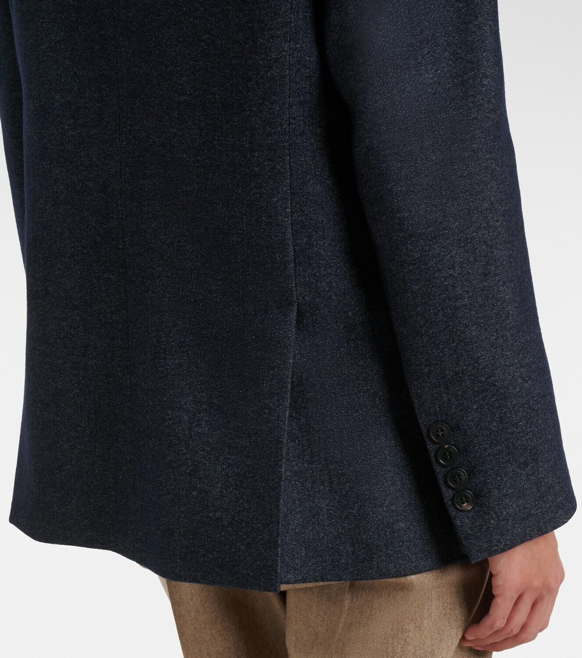 Eleventy Herringbone wool, cotton, and cashmere blazer