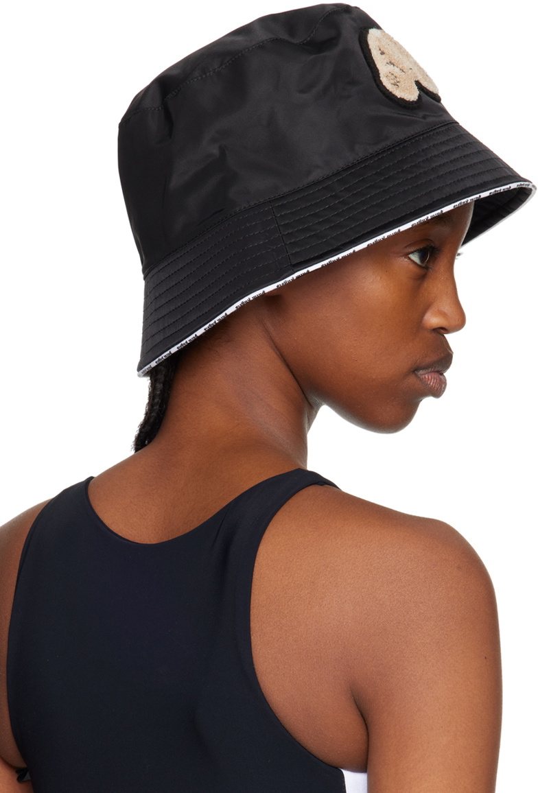 Palm Angels Black 'Bear' Bucket Hat