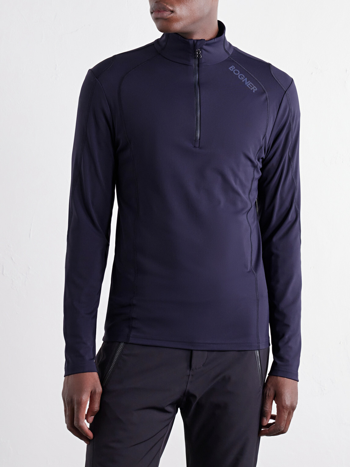 BOGNER - Harry Stretch-Jersey Half-Zip Ski Mid-Layer - Blue