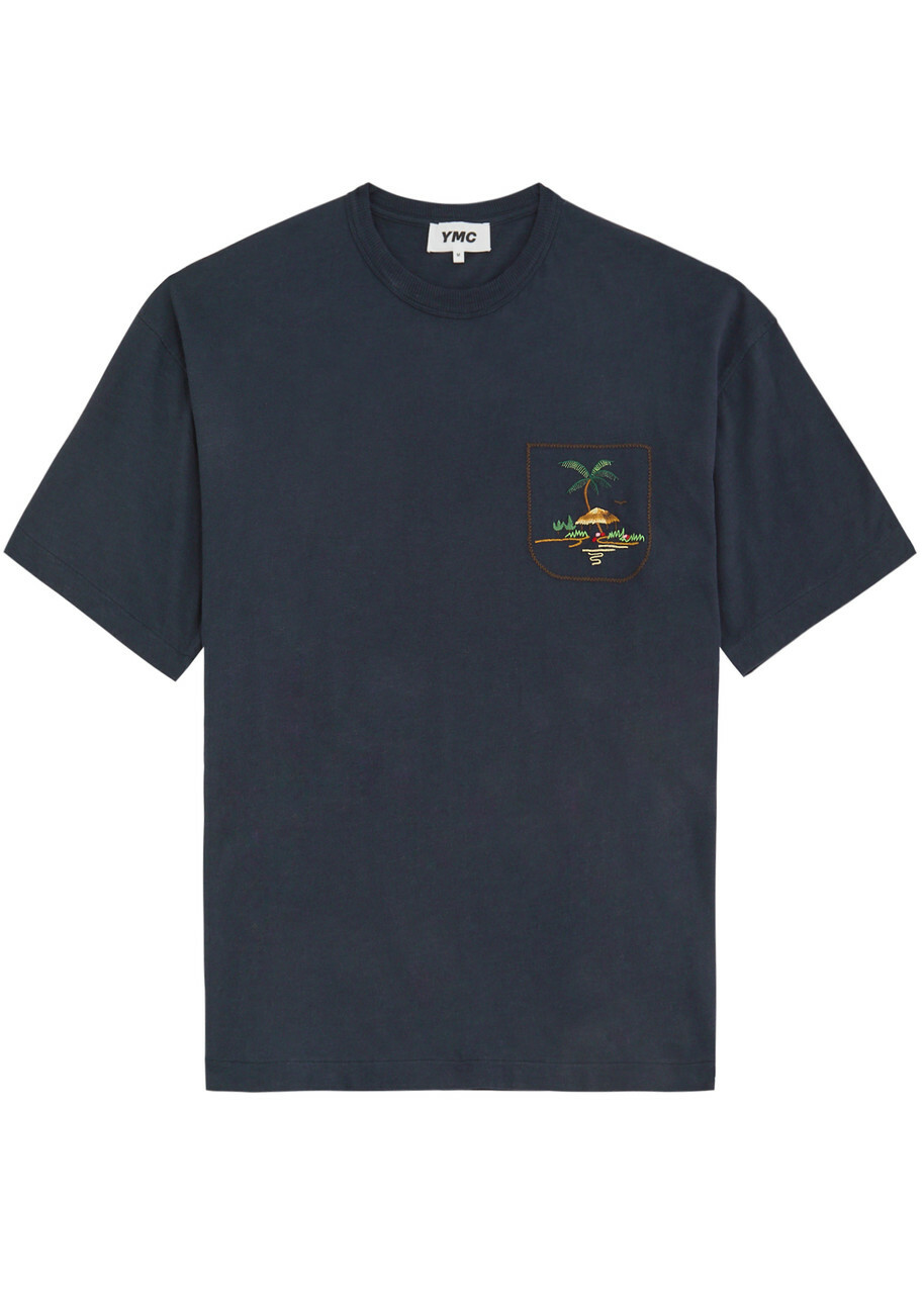 Ymc Triple Embroidered Cotton T-shirt Navy