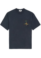 Ymc Triple Embroidered Cotton T-shirt Navy