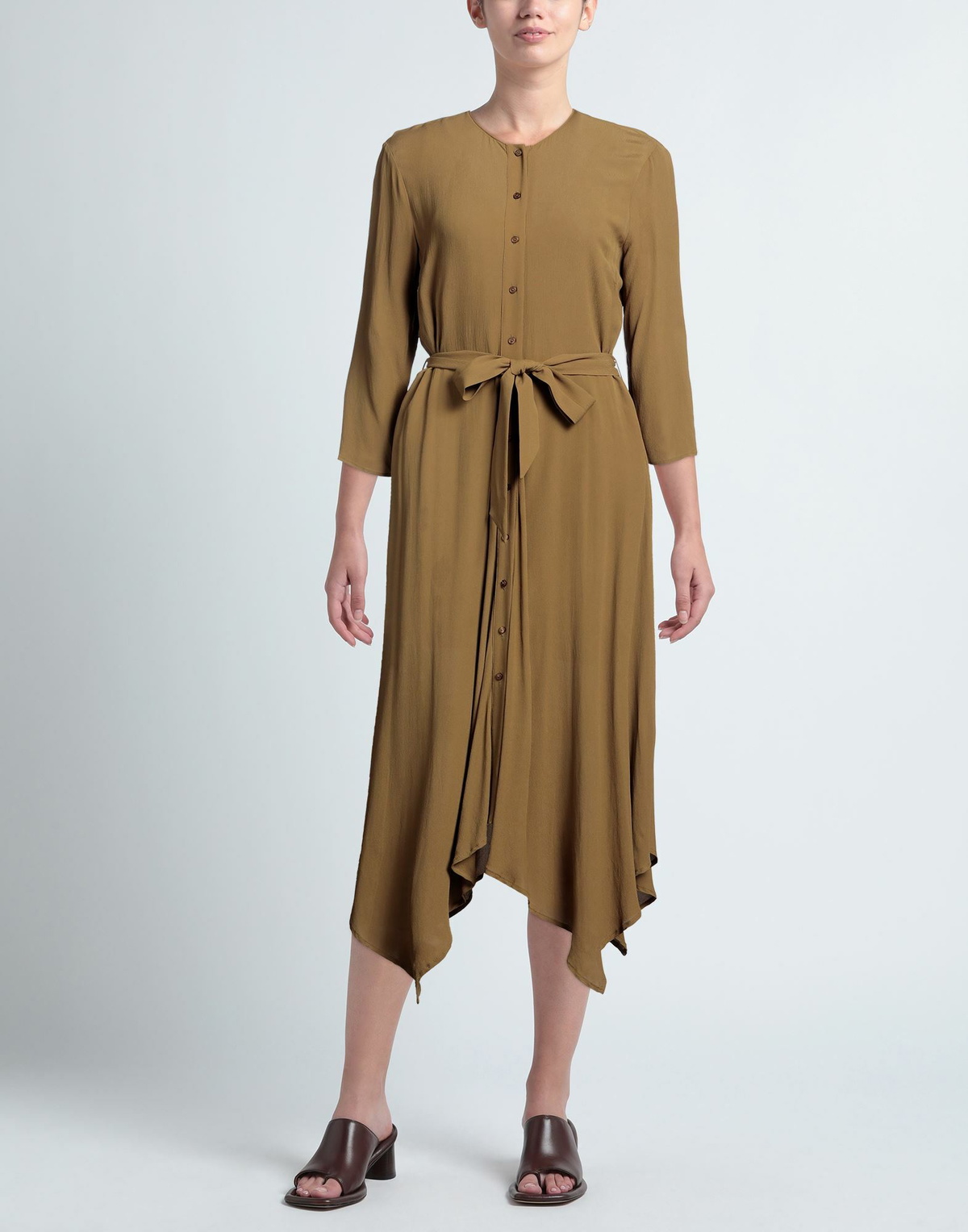 Manila Grace Womens Midi dress Military in Green