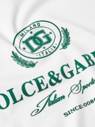 Dolce&Gabbana - Logo-Flocked Cotton-Jersey T-Shirt - White